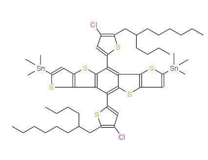 2,7-雙(三甲基錫)-5,10-雙[4-氯-5-(2-丁基辛基)-2-噻吩基]二噻吩并[2,3-D:2',3'-D']苯并[1,2-B:4,5-B']二噻吩 | 2487415-02-9 