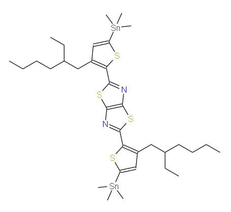 2,5-雙(3-(2-乙基己基)-5-(三甲基錫基)噻吩-2-基)噻唑并[5,4-D]噻唑 | 1294515-68-6 
