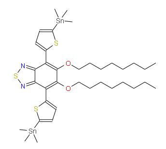 5,6-雙(辛氧基)-4,7-雙[5-(三甲基錫) -2-噻吩基]苯并[C][1,2,5]噻二唑 | 1642803-98-2 