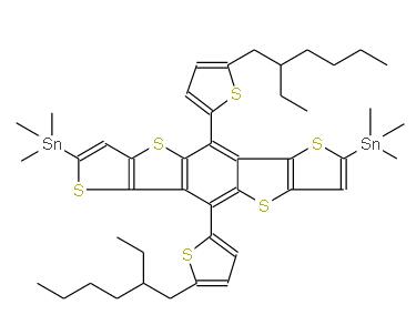 2,7-雙(三甲基錫基)-5,10-雙(2-乙基己基噻吩基) 苯并[1,2-b:4,5-b']二(噻吩并[3,2-b]噻吩) | 1446476-81-8 